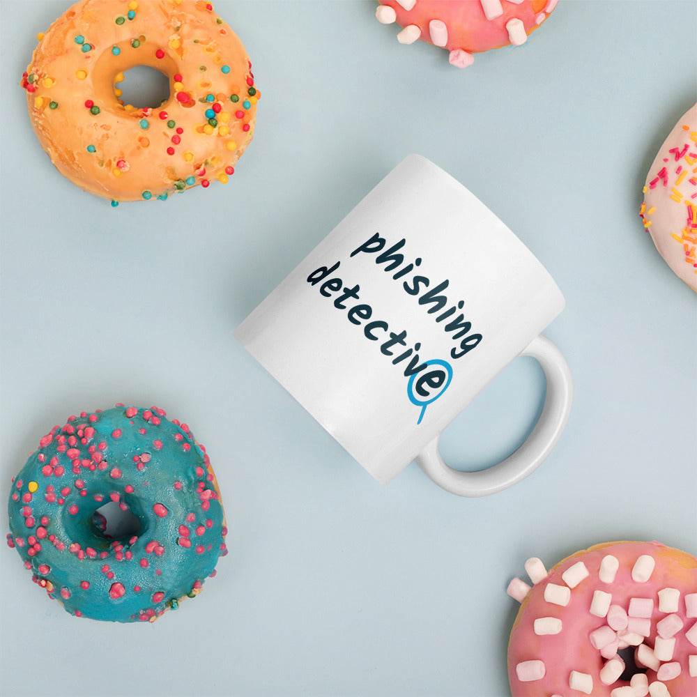 Phishing Detective's White Glossy Mug